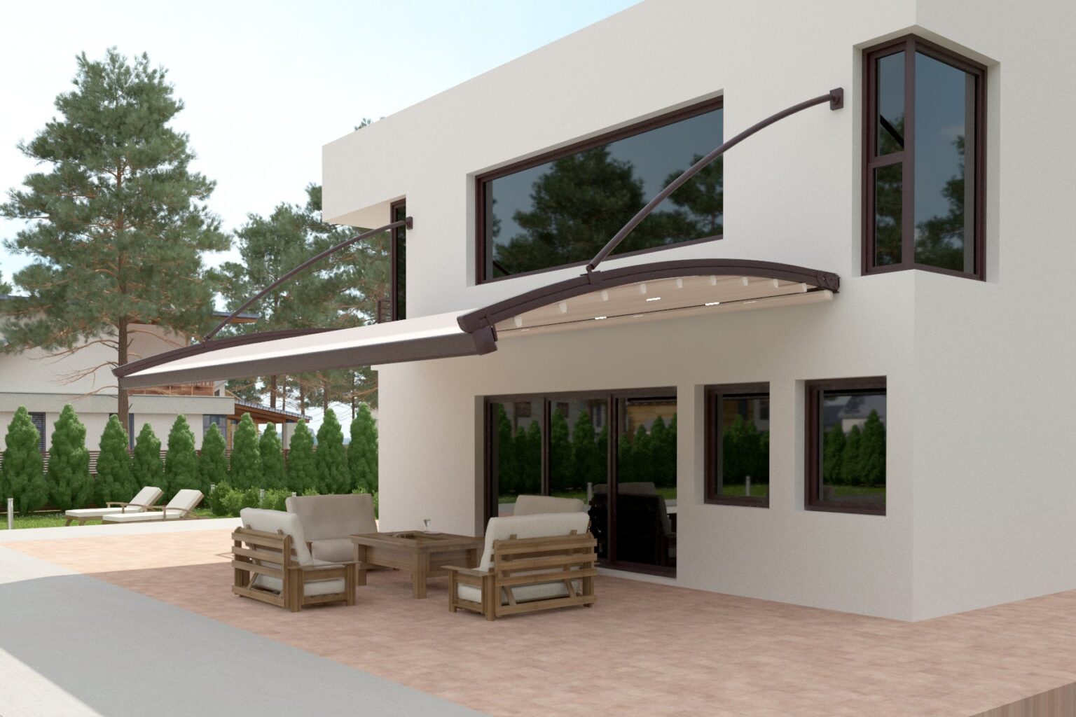 BOSSO Pergola mit gebogenem Arm